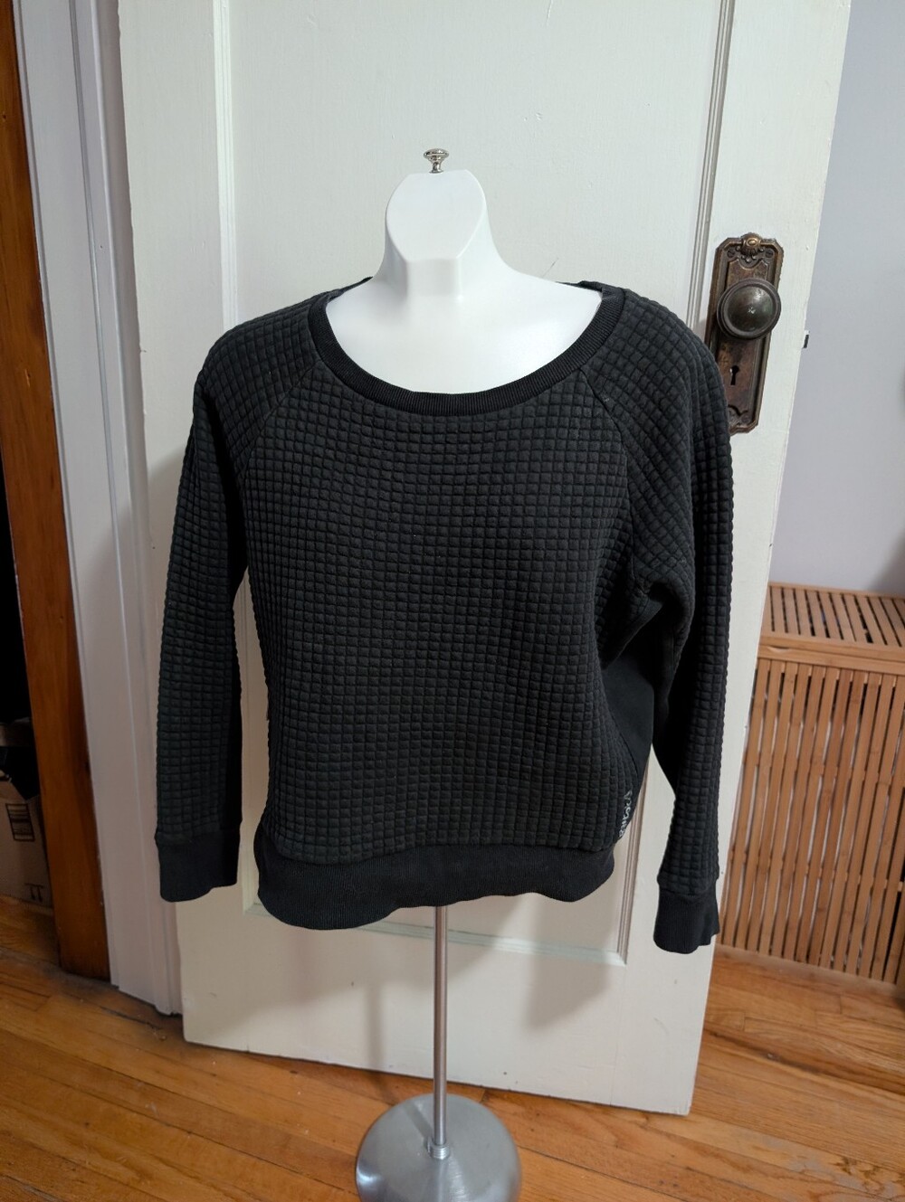 Reebok Black Waffle-Knit Women's Sweater